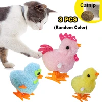3pcs cute cat toys interactive plush fur pet animal toy shake movement jumping chicks moving floppy kitten cats dogs toy gift