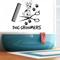 pet dog grooming wall sticker pet salon shop decoration puppy grooming window decals dog groomers sign vinyl wall poster