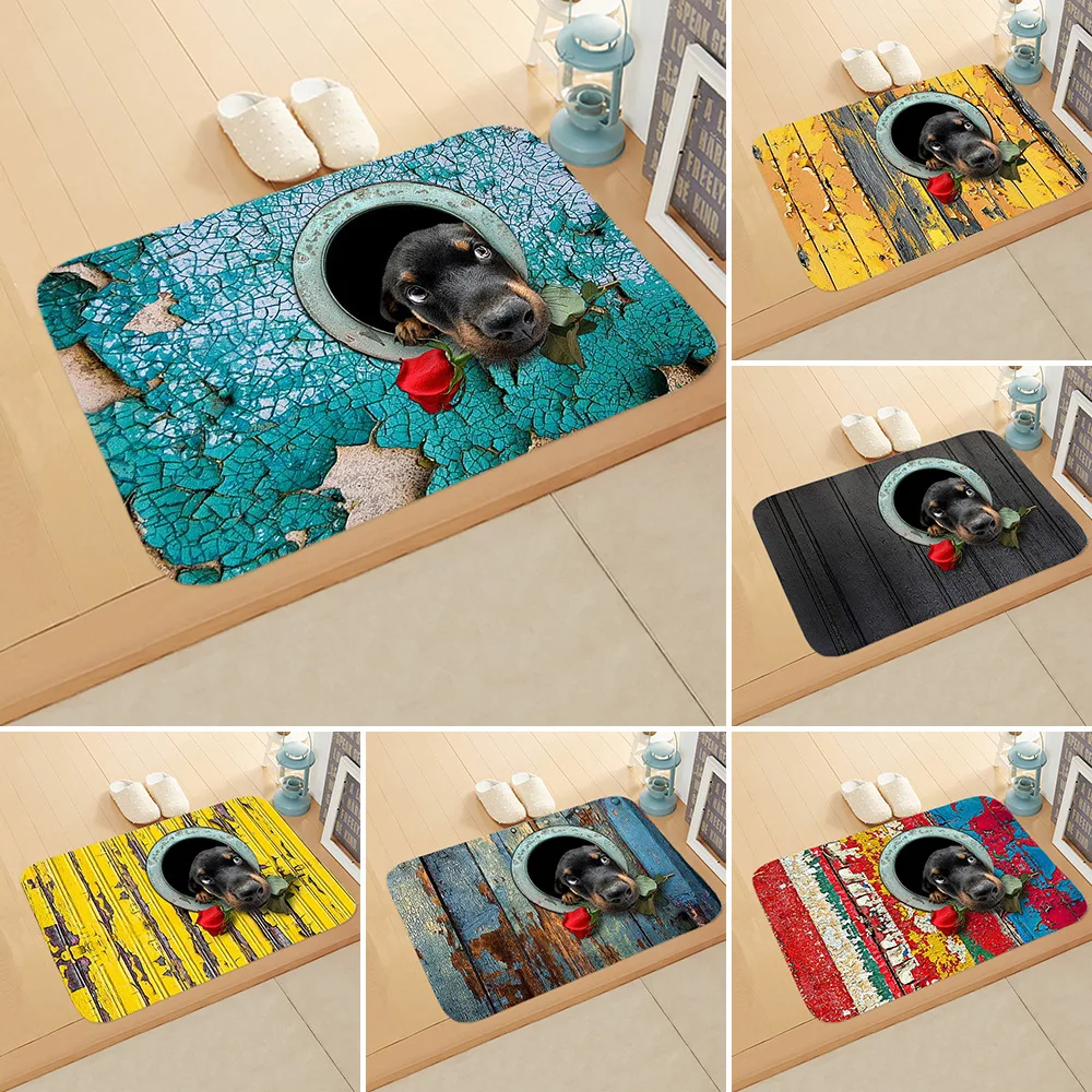 

3D Animal Dog Print Anti-Slip Kitchen Carpet Floor Mats Carpets for Living Room Bathroom Mat Rugs Entrance Doormat