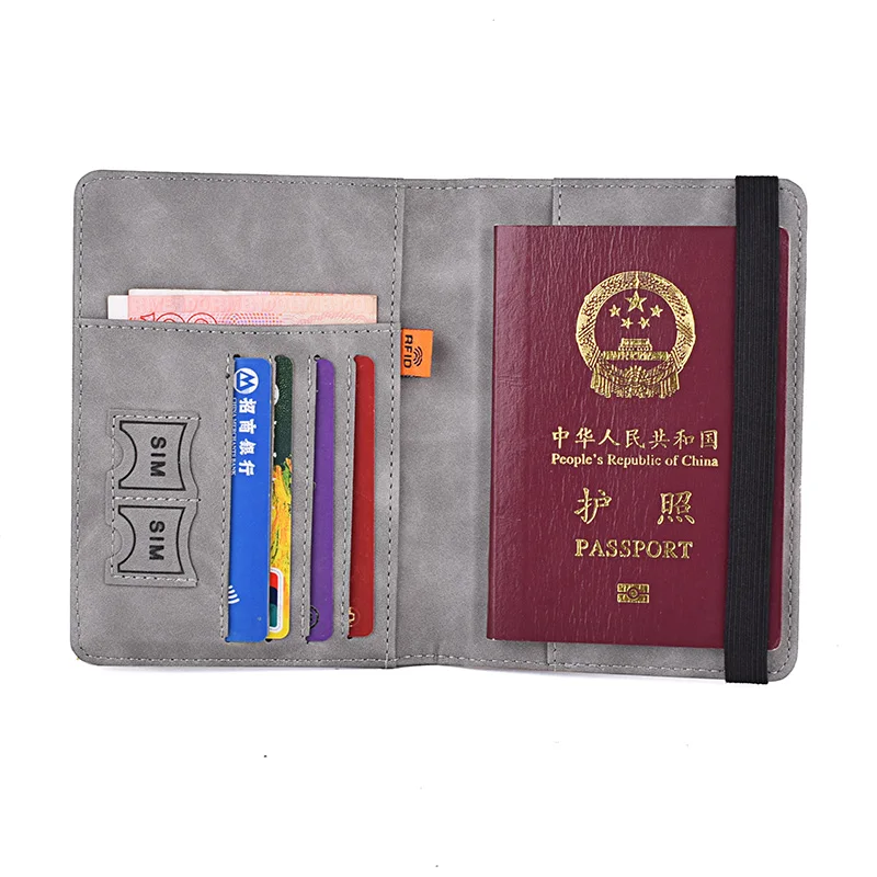 RFID Vintage Business Passport Covers Holder Multi-Function ID Bank Card PU Leather Wallet Case Travel Accessories For Women/Men