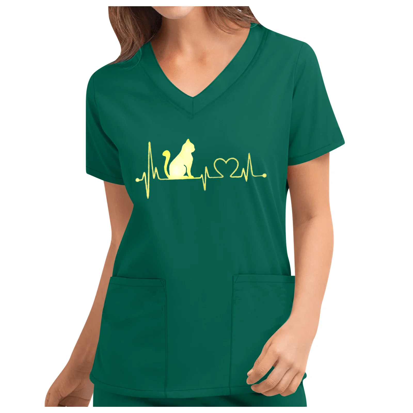 Для женщин мужчин спецодежды короткий рукав с круглым вырезом топы для кормления