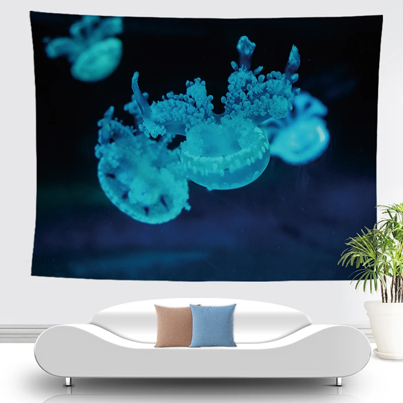 

kids bedroom tapestry wall hanging tenture mural Jellyfish printing wall blanket wall fabric