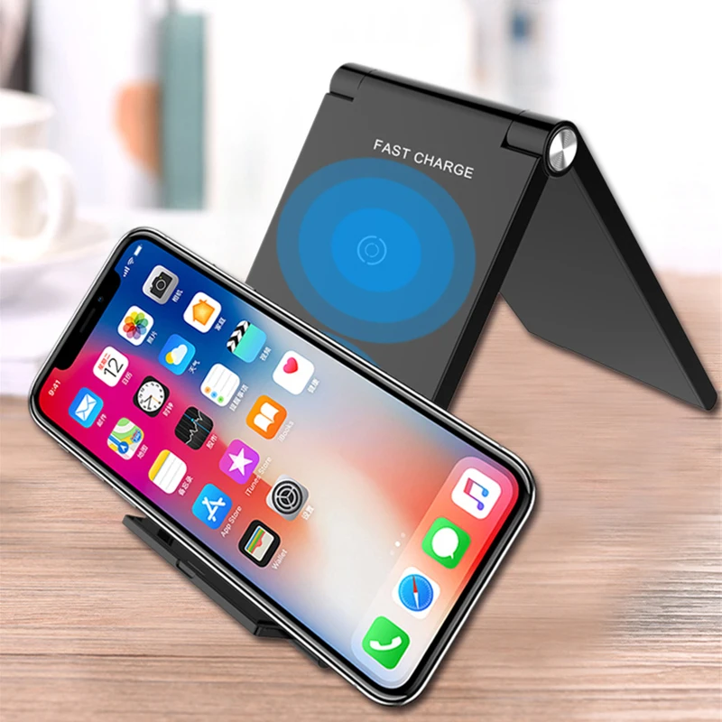 Настольная подставка складное Беспроводное зарядное устройство для iPhone X XR Xs Max 10W