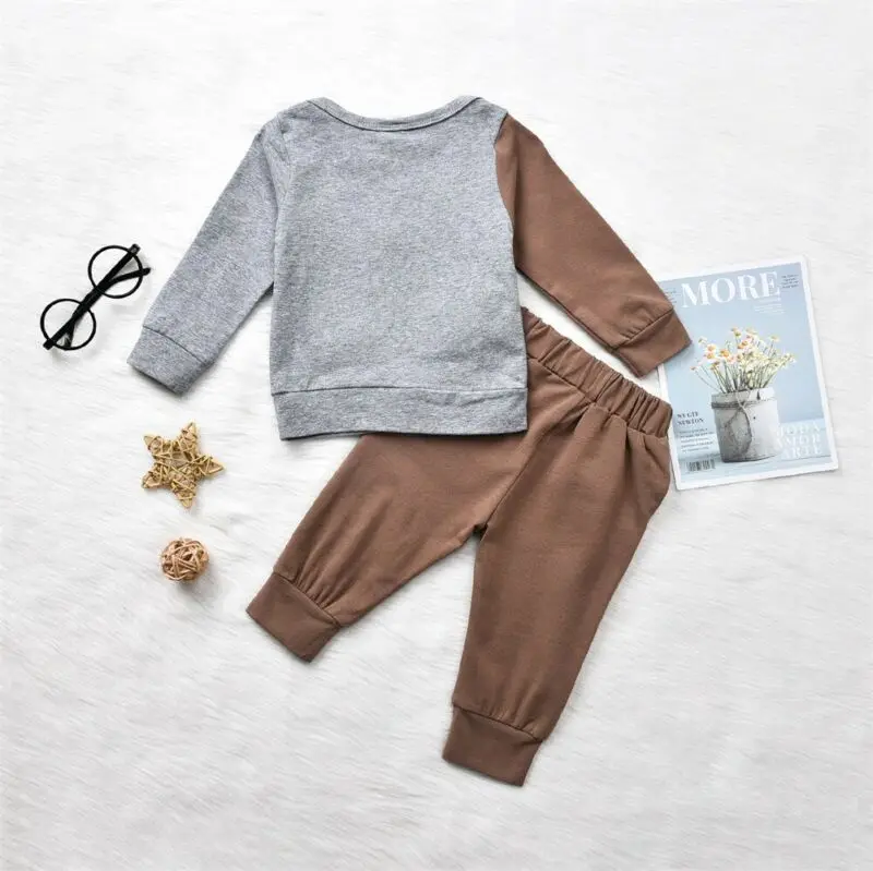 Комплекты хлопковой одежды для маленьких мальчиков и девочек с изображением