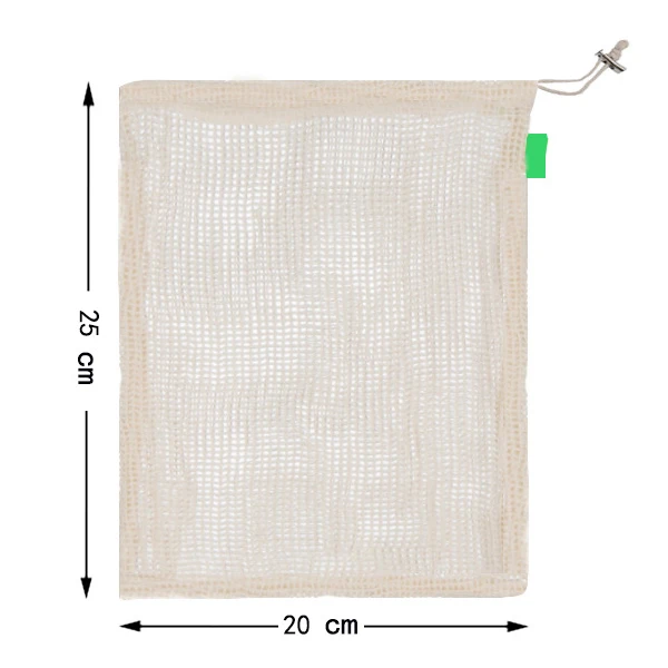 Горячий Разлагаемый органический сетчатый мешок из хлопка повторно