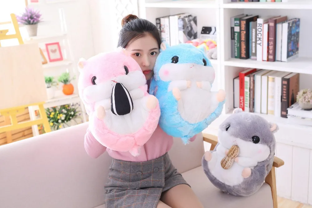Прямая поставка Peluches хомяк плюшевые животные мягкая игрушка хомячок с покрывалом Подушка 3 в 1 Набор для детей