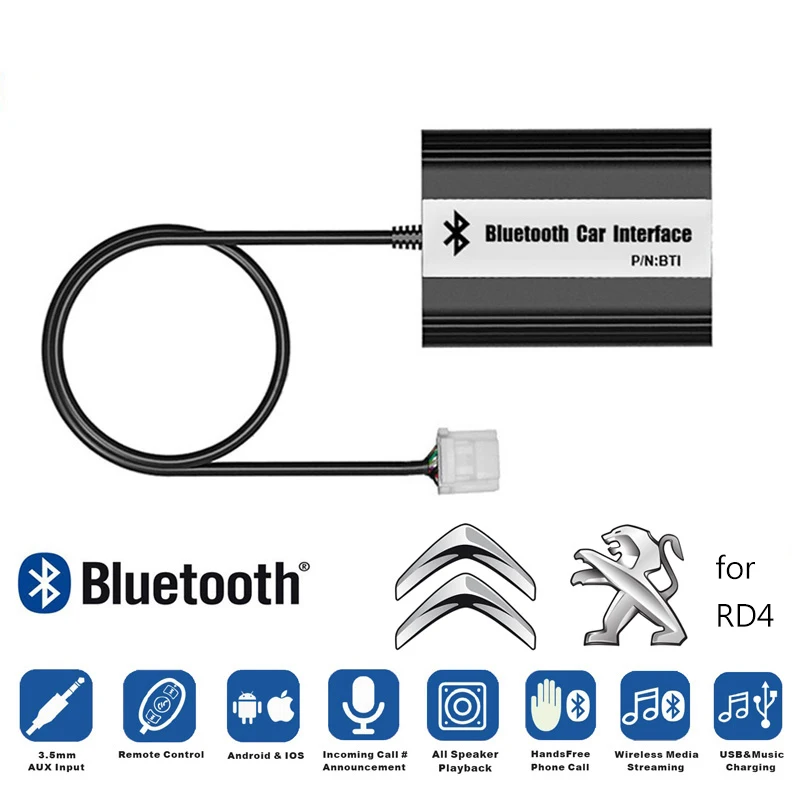 Автомобильный MP3 музыкальный плеер LISIDIC A2DP Bluetooth USB AUX адаптер для peugeot 307 407 607 RD4 Citroen