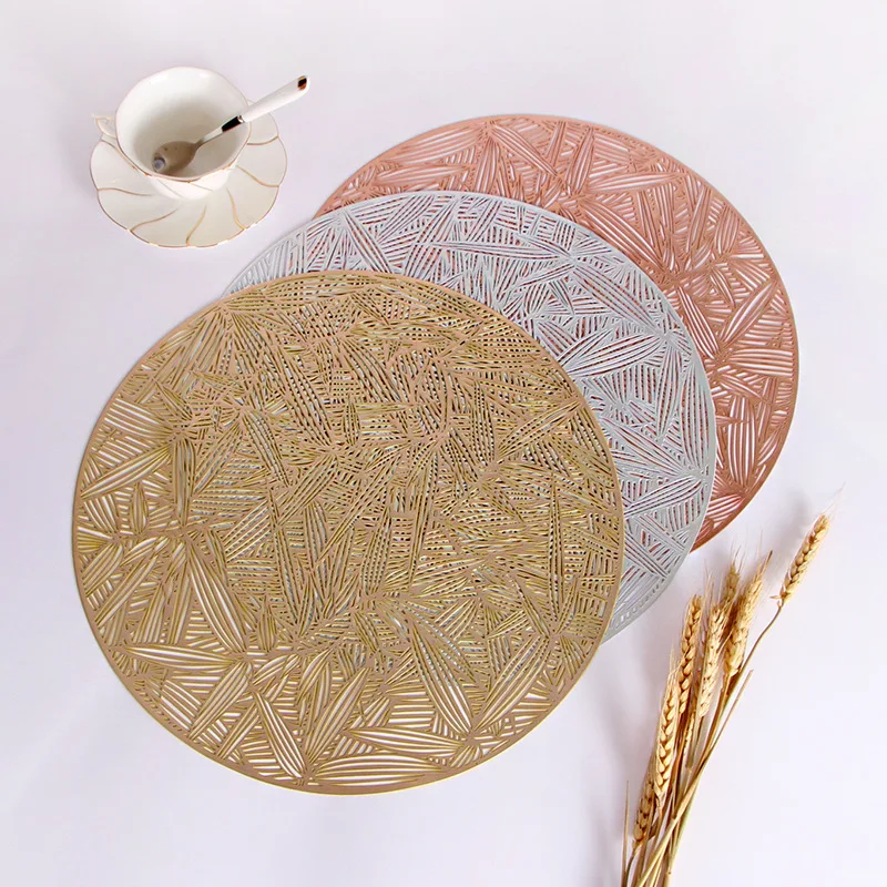 

4 PCS Placemat Home Insulation Anti-slip Anti-scalding PVC Placemat Coffee Table Table Decoration Mat Restaurant Tableware Mat