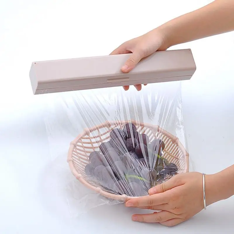 1Pcs Preservative Film Cutters Cling Food Wrap Cutter Plastic Dispenser Storage Holder Simple Style | Дом и сад