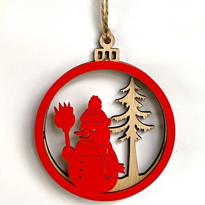 3 шт./компл. деревянные рождественские 3D маленькие Подвески Олень Рождественское