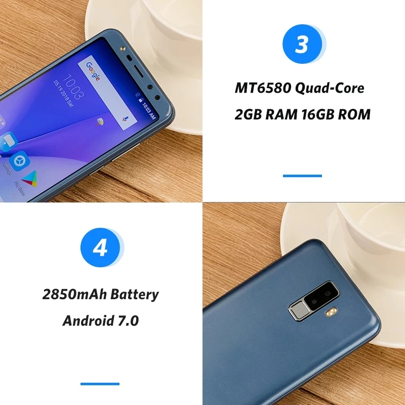 Смартфон Leagoo M9 2+16 Гб экран 5.5&quot процессор MT6580A Android 7.0 четыре камеры 8 мп сканер