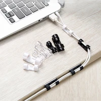20pcsset self adhesive transparent wire cable organizer cable clips cord holder portable mini cable protector