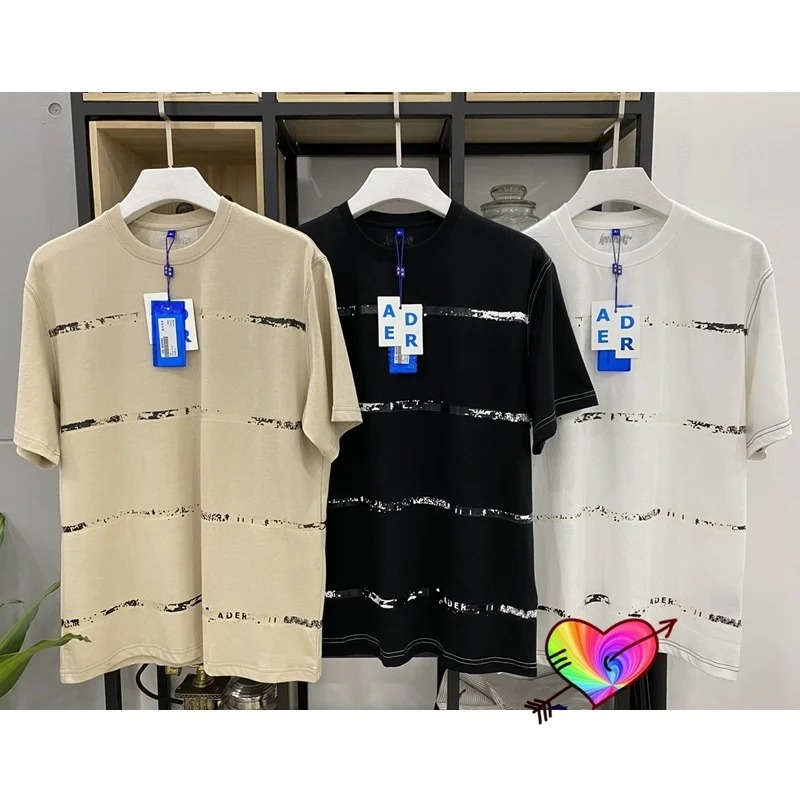 

Футболка с лентой погрешности ADER 2021SS для мужчин и женщин, футболка с надписью Adererror слегка оверсайз, топы с коротким рукавом