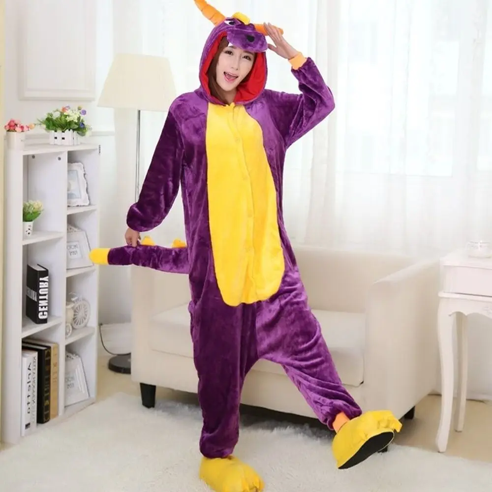 Кигуруми костюм Дракон Спайро Kigurumi пикачу стич панда тигр единорог| |
