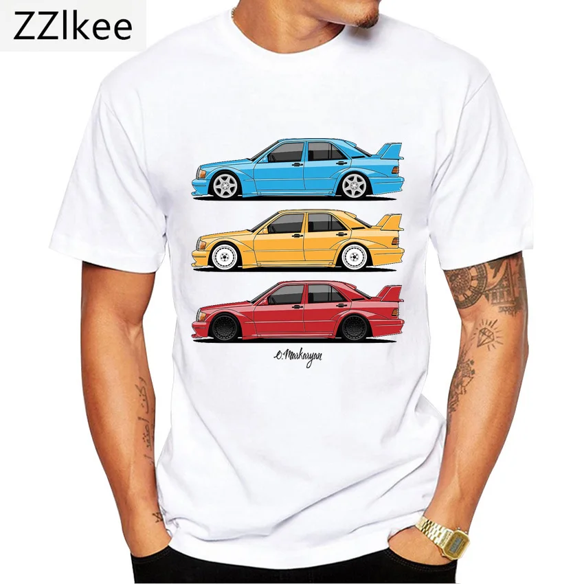 Футболка мужская с коротким рукавом JDM 190E Evolution Skyline R32 повседневная тенниска