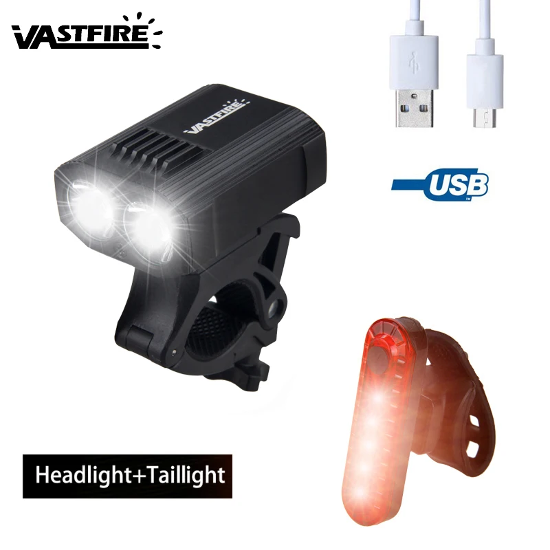 

Комплект MTB велосипедный светильник, мощный люмен, обновленный головной светильник 2, светодиодный, горный, USB, аккумуляторные велосипедные ...