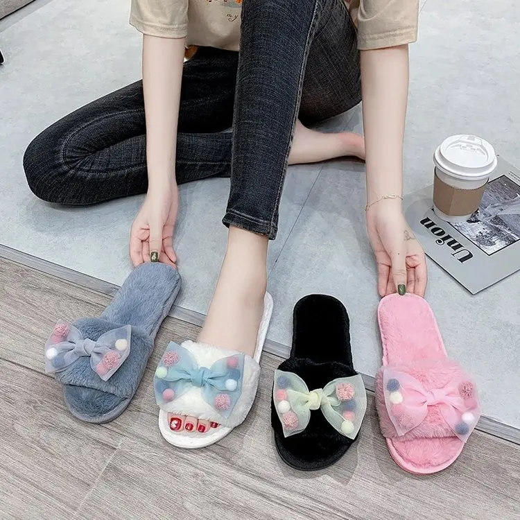 2021 New Household Cotton Slippers Ladies Autumn and Winter Comfortable Slippers Furry Slippers Women Fashion Women's Shoes