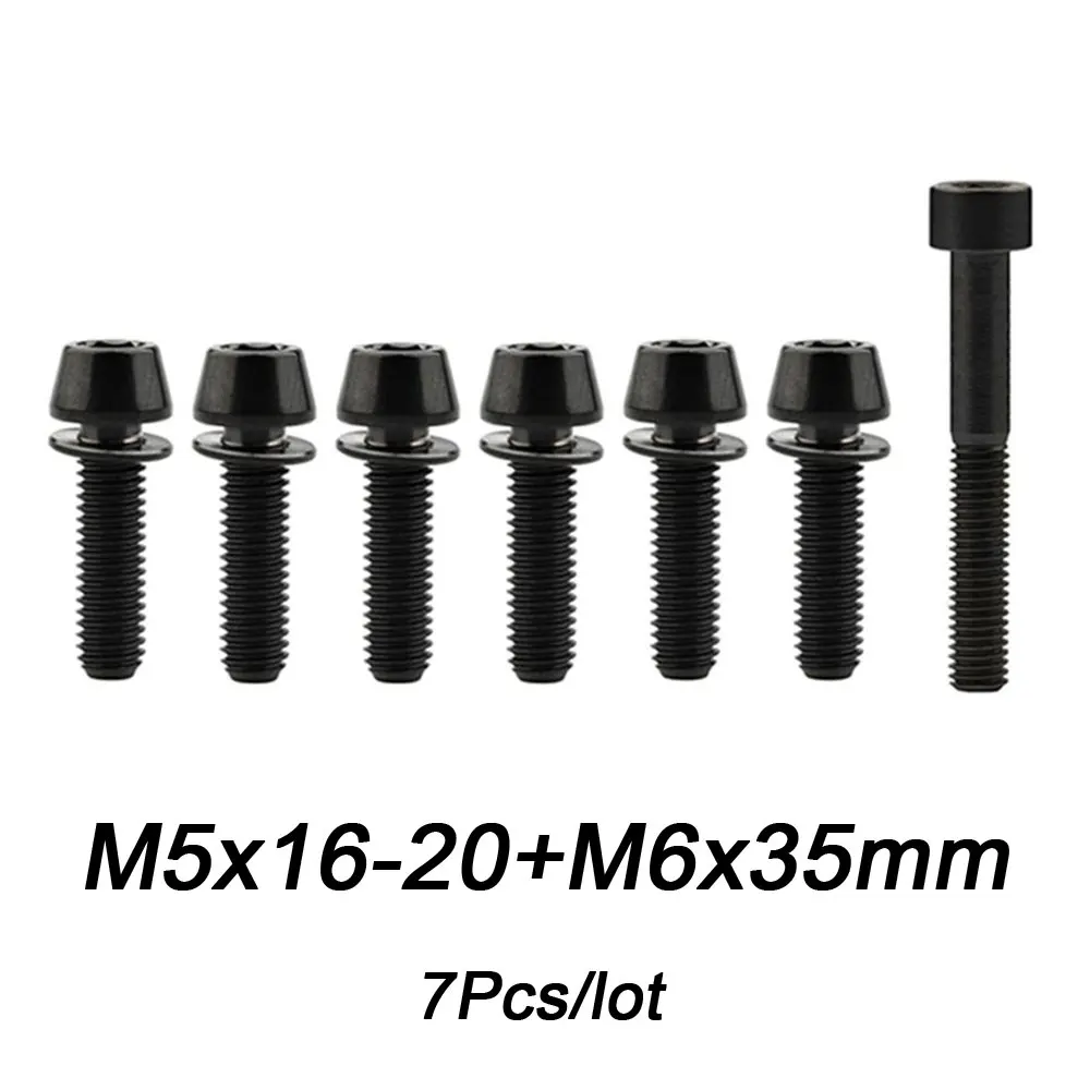 Титановые болты Xingxi 7 шт./лот 6 * M5x16 18 20 мм и 1 M6x35 для велосипедной гарнитуры
