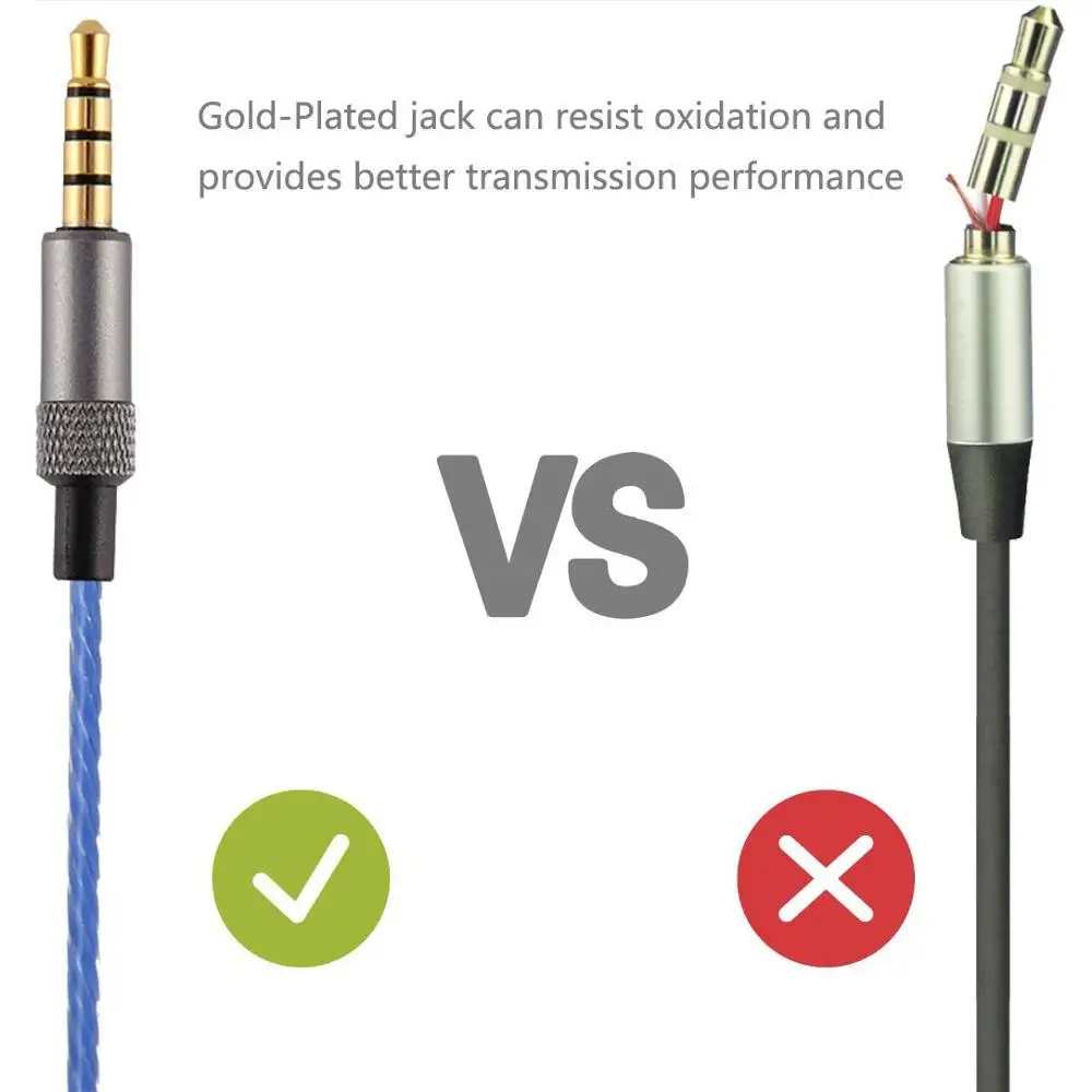 

OFC Replacement Stereo Audio Cable Extension Cord for Sol Republic Master Tracks HD HD2 V8 V10 V12 MFI X3 Ultra XC Headphones