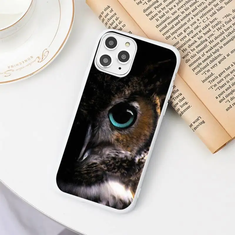 

Animal Owl Phone Case Candy Color White for iPhone 11 pro XS MAX 8 7 6 6S Plus X 5S SE 2020 XR