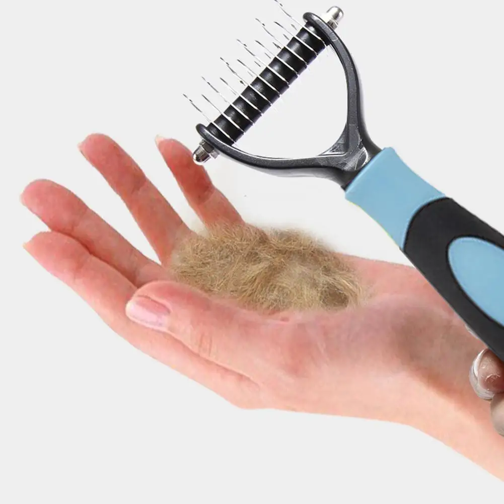 

Большой инструмент для ухода за домашними питомцами, расческа для вычесывания собак и кошек 2-1, расческа для вычесывания