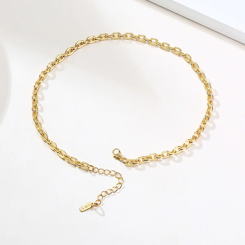 Золотистое Ожерелье-цепочка ROLO для женщин 5 мм из нержавеющей стали 15 7 дюйма |