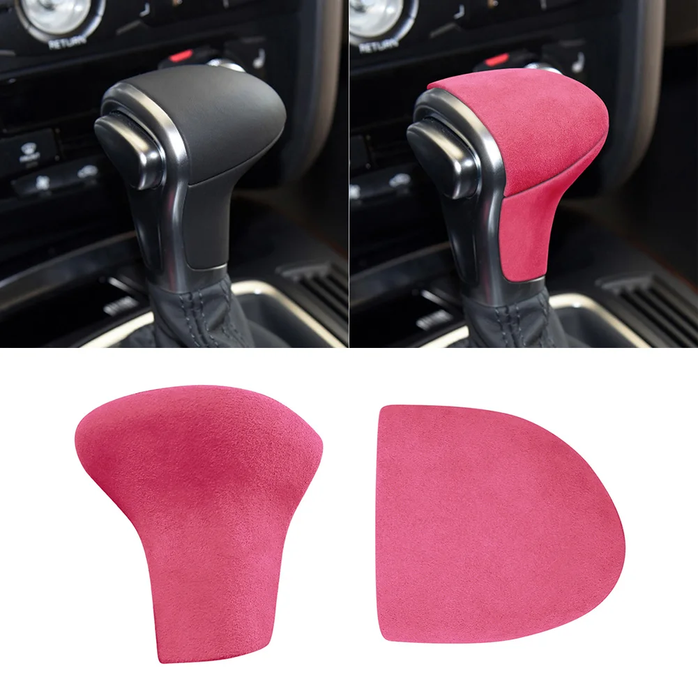 

2Pcs Suede Gear Shift Collars Car Gear Auto Head Shift Knob Cover Gear Shift Handle Collar for Audi A4/A5 A6