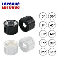 300setlot high power led lens 20mm pmma 5 8 15 25 30 45 60 90 120 degree smooth surface lenses with bracket white holder