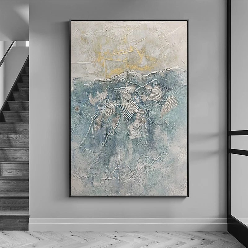 

Mural Frameless Poster Decorative Modern Abstract Art Canvas Painting Ocean Beach Landscape For Home Office