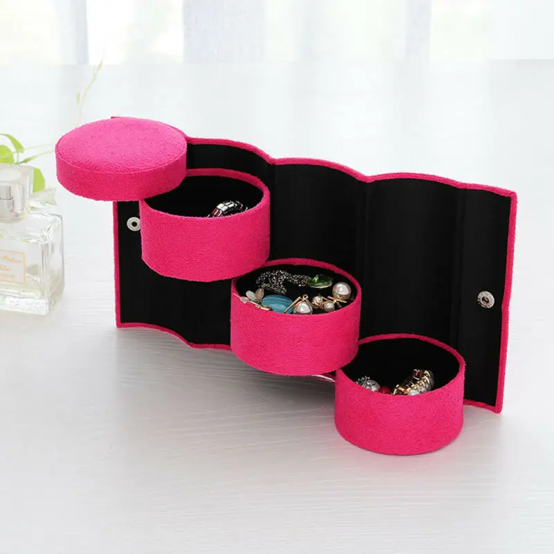 NEW Portable Jewelry Box 360° Rotating Necklace Bracelet Ring Storage Organizer | Дом и сад