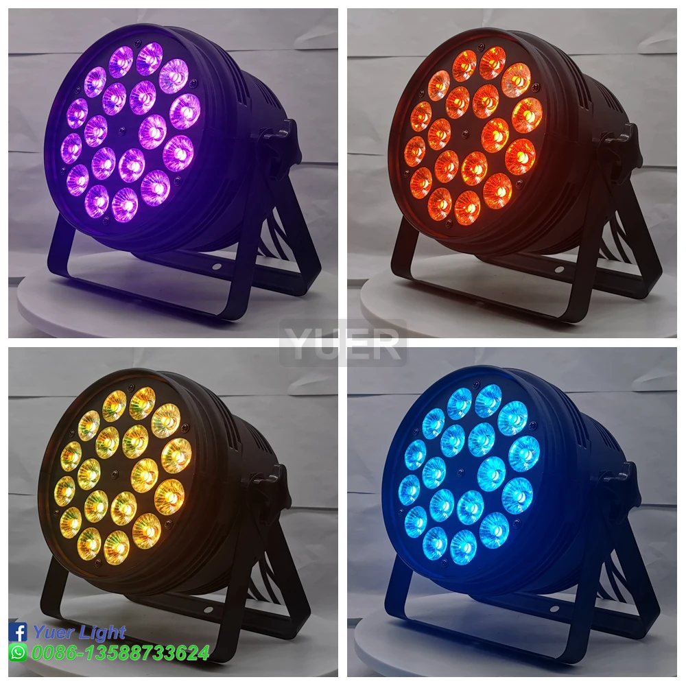 18x18 Вт RGBWA UV 6IN1 светодиодный плоский Par ОСВЕЩЕНИЕ DMX 512 алюминиевый DJ Эффект