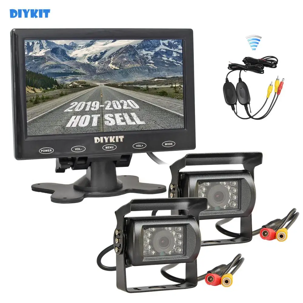 DIYKIT 12V DC Wireless Rear View Kit Backup Waterproof CCD Camera System 7&quot Touch Monitor for Horse Trailer Motorhome | Автомобили и