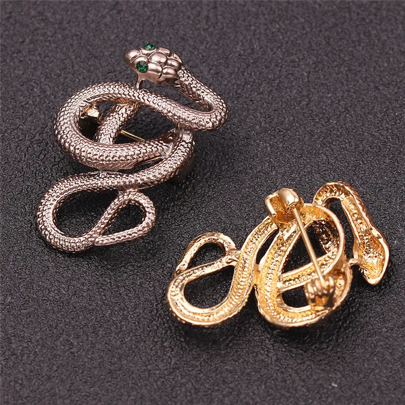 Броши со змеями для мужчин Металл кобра штифт аксессуары безопасные булавки