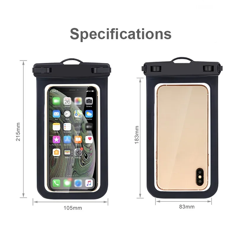 

Universal Waterproof Case Mobile Phone Cover Outdoor Water Proof Pouch Bag Transparent for Cellphone Up to 7.0''