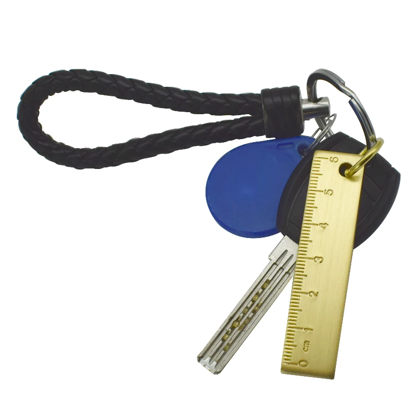 Мини Портативный из желтой латуни линейка с повесить в винтажном стиле