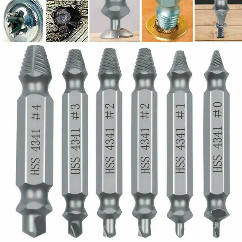 6x серебро HSS поврежденный Винт экстрактор деревообрабатывающий сломанный болт