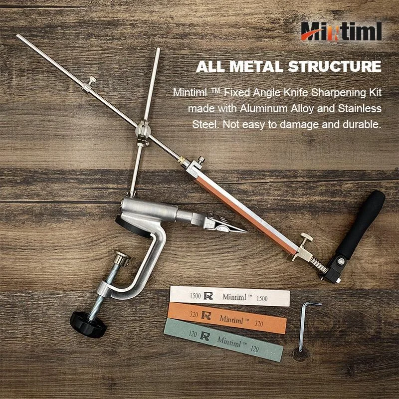 

Mintiml Fixed Angle Knife Sharpening Kit For Beginner & Master Chefs Adjustable Ergonomic Handle Fixed Angle Knife Sharpening