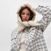 fashion quilted headscarf puffer scarf triangle shawl hood scarf puffy light and warm kerchief winter puff neck scarf hood