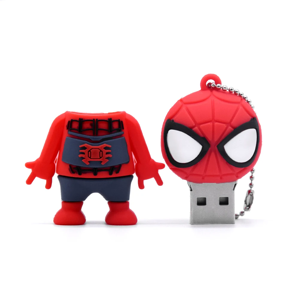 Мультфильм Heros USB 2,0 64GB милые игрушки Marvel флэш-накопитель 32GB 128MB Человек-паук U диск мини Дэдпул карта памяти диск для хранения подарок