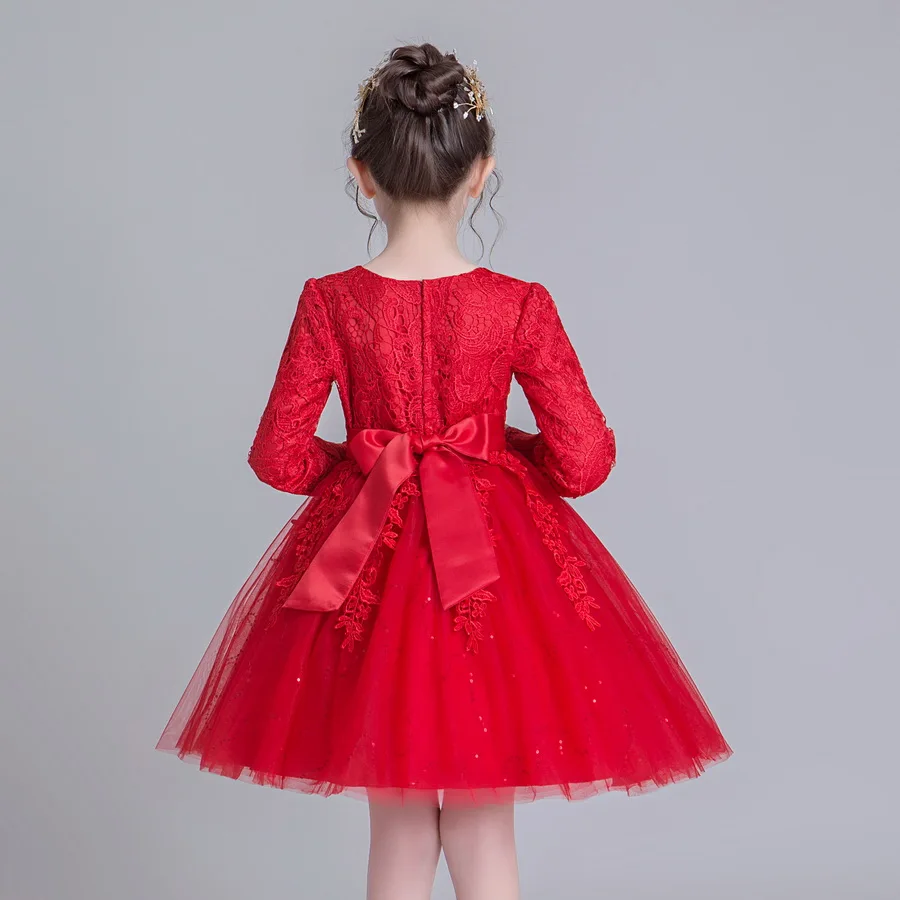 Детское платье принцессы с длинным рукавом для девочек Модное детское на день
