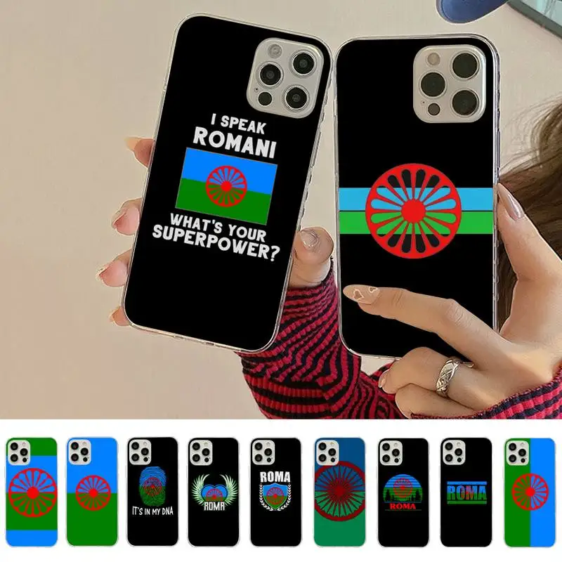 

Gypsy Romani Roma Flag Phone Case for iPhone 11 12 13 mini pro XS MAX 8 7 6 6S Plus X 5S SE 2020 XR cover