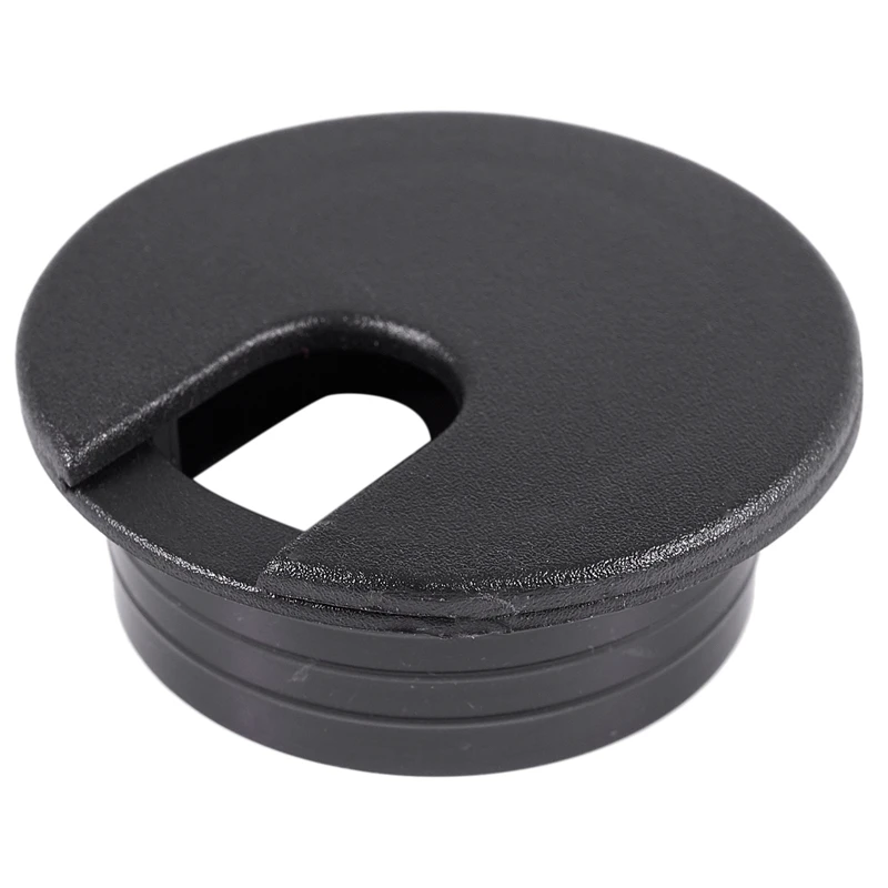 Черный круглый пластиковый компьютерный стол кабель втулка отверстие крышки 35
