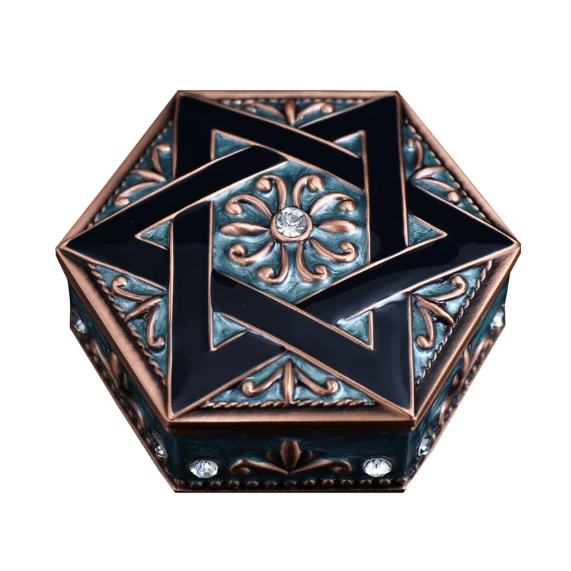 

Small Size Vintage Jewelry Box Hexagram Ring Box Necklace Storage Casket Storage Organizer Jewelry Case Box