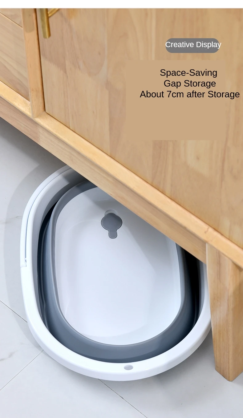 Складное пластиковое ведро для мытья кемпинга с ручкой складная Швабра пола