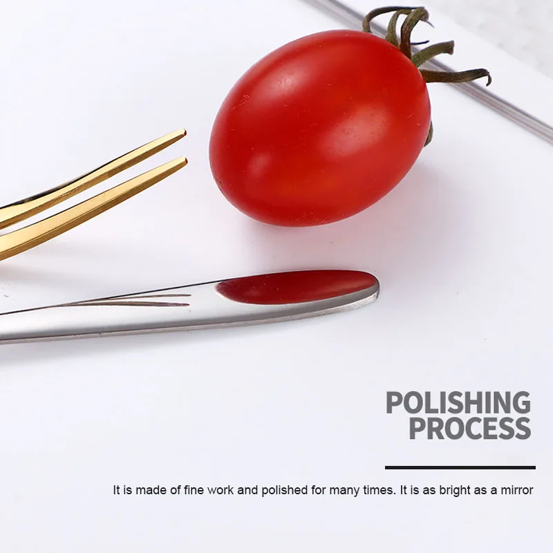 5 шт./компл. Нержавеющая сталь вилка Столовые приборы фруктовый салат закуска