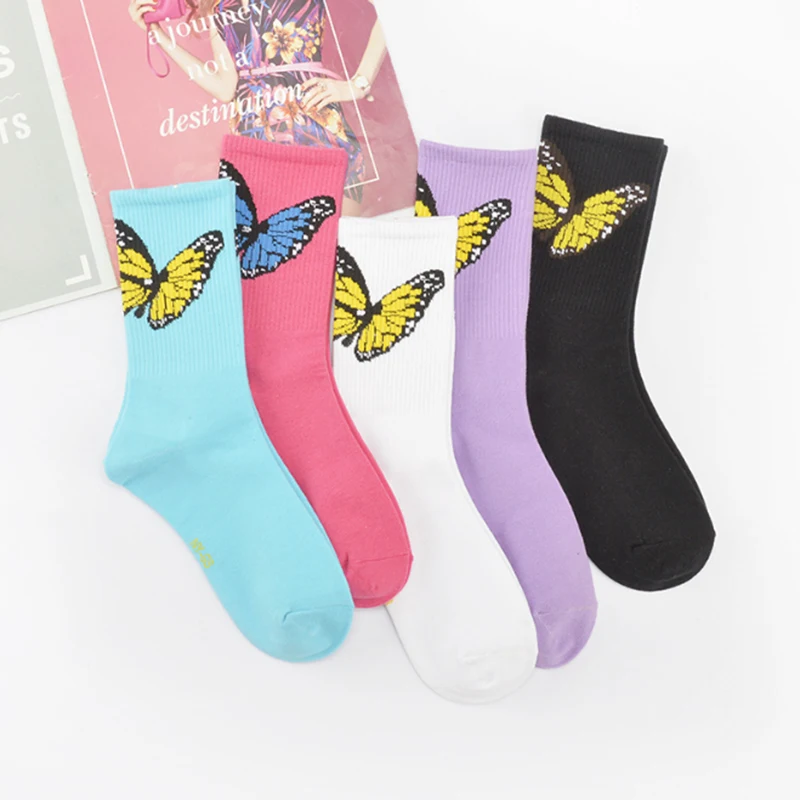 Женские милые весенне-осенние носки 2020 модные хлопковые повседневные с надписью