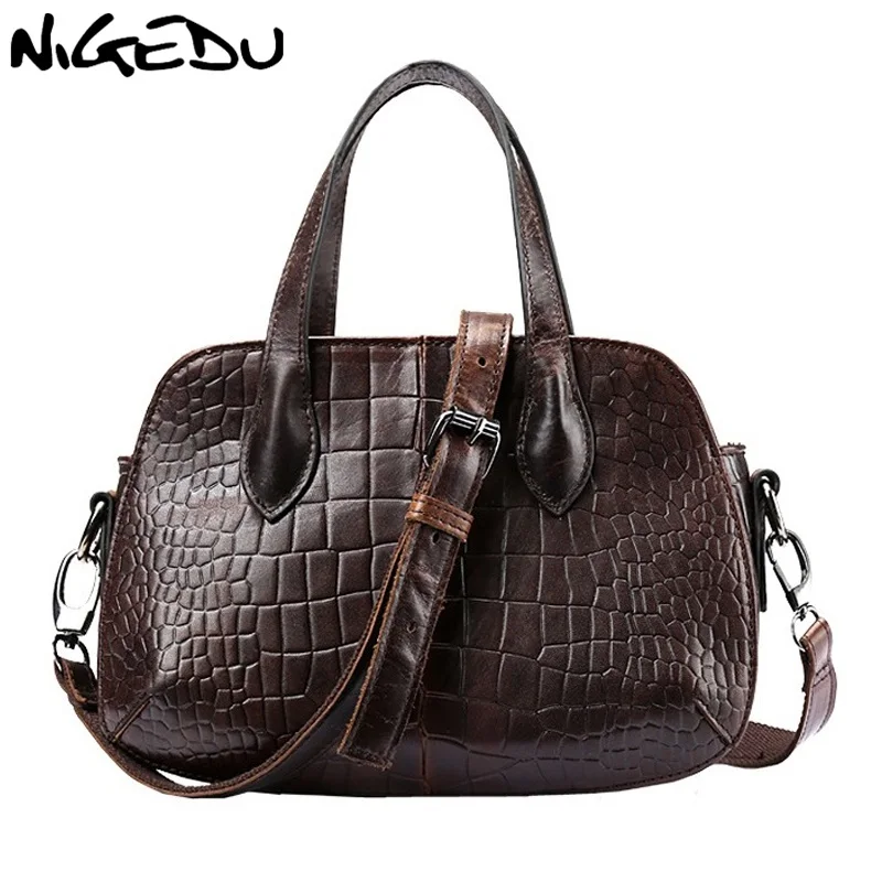 Брендовые женские сумки NIGEDU из натуральной кожи маленькие винтажные мессенджеры