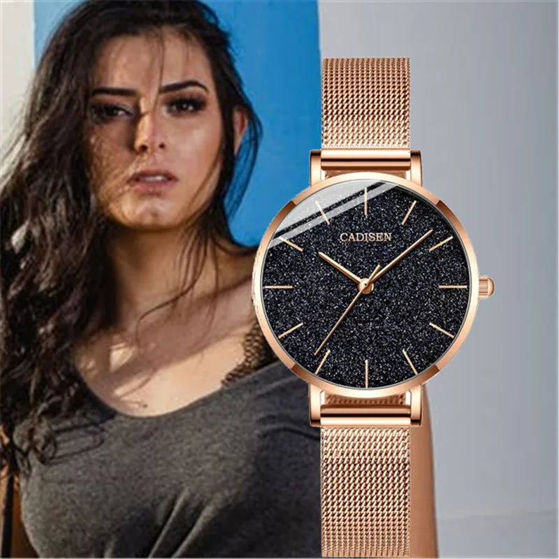 Роскошные женские часы CADISEN с звездным небом модные кварцевые наручные relogio feminino
