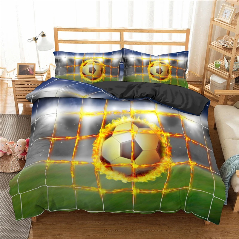 

Football Pattern Duvet Cover Pillowcase For Adults Home Textiles 3d Bedding Set 2/3pc Queen King Size For Bedroom Decor