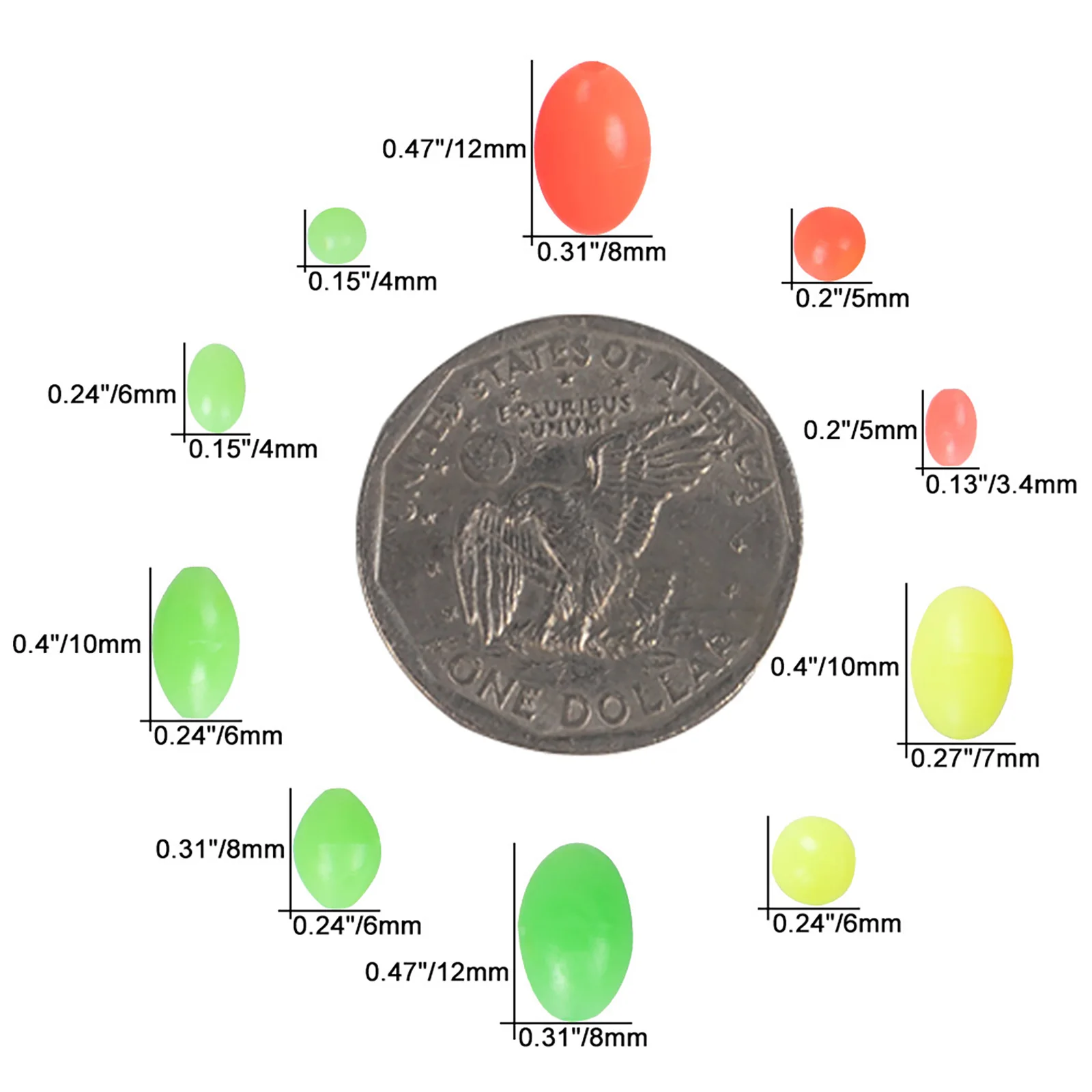 500pcs Fishing Beads Stopper Plastic Bead Floating Ball Glow Round for DIY Spinner Texas Rigs Carolina Deep Drop